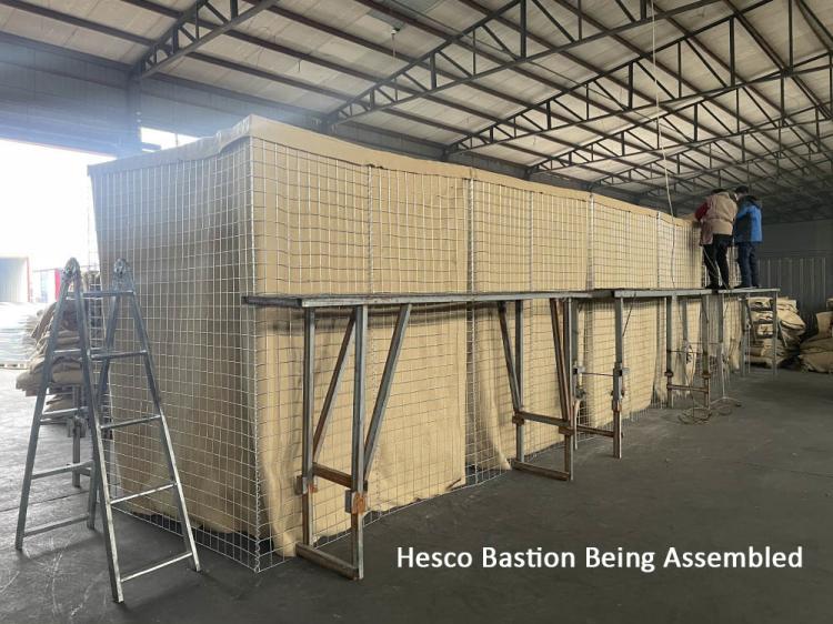Hesco Bastion Being Assembled